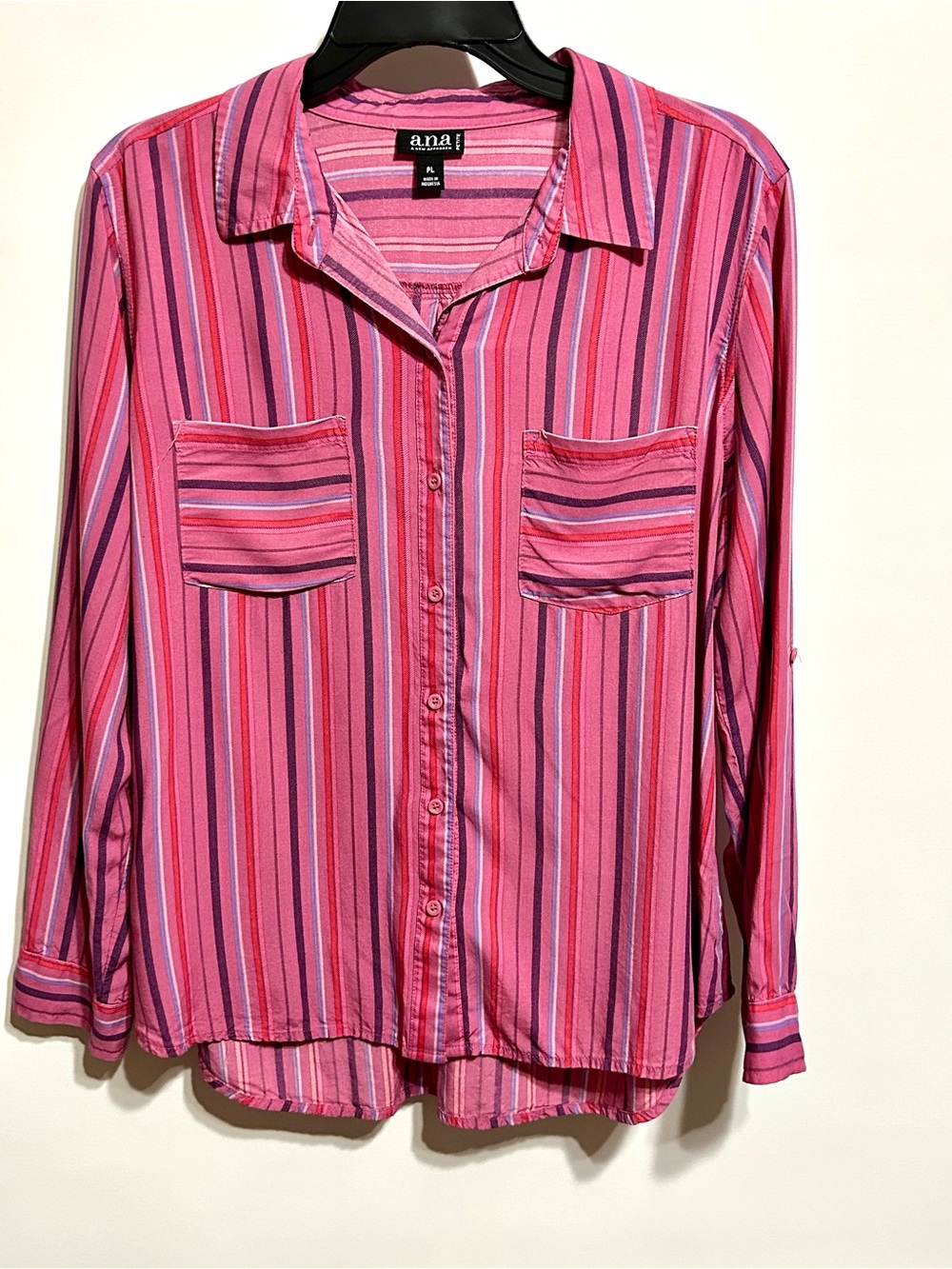 a.n.a Pink Striped Button-Down Shirt